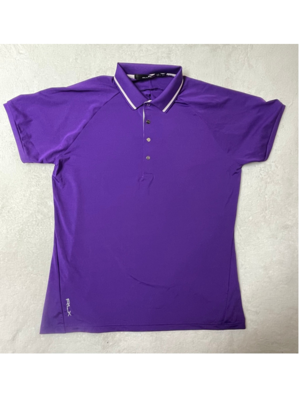 Women’s Ralph Lauren Purple Polo Shirt with White Trim, Size L